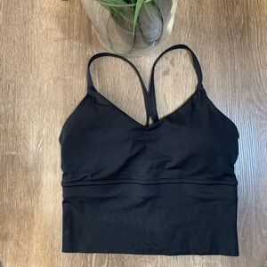 Black Strappy Longline Sport Bra Size Small